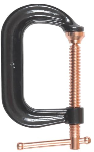 BESSEY C-schraubzwinge CDF406C, Spannweite 0-150 mm Ausladung 100 mm, Bruchsicher und vergütet und gesenkgeschmiedet BESSEY Ganzstahl-Qualität, Gewicht 2,32 Kg