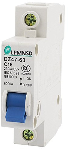 sourcing map AC 230V/400V 16A 6000A 1polig Überlastschutz Leitungsschutzschalter DZ47-63 C16 de