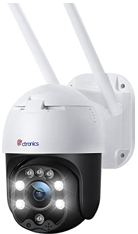 ctronics Telecamera outdoor wifi esterno con Visione Notturna a Colori, 1080p PTZ Zoom Digitale IP Videocamera di Sorveglianza con Pan 355° e Tilt 90°, Auto Tracking, Rilevazione Umana