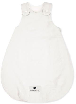 Julius Zöllner Babyschlafsack Musselin, warme Füllung 2,5 TOG, waschbar bei 40°C, Made in Germany, Oeko TEX Standard 100, Ivory, Gr. 50/56