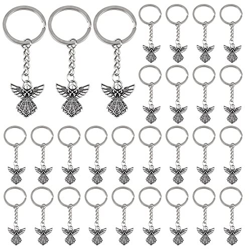 AUEAR, Schutzengel-Schlüsselanhänger, Charm-Ring zum Aufhängen, Schnalle, Tasche, Gürtelschlaufe, Zubehör, Kunst und DIY, Handwerk, Partygeschenke, 50 Stück
