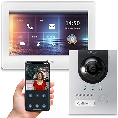Goliath Hybrid 7 Zoll IP Video Türsprechanlage, Unterputz Türstation, 2MP 180° Ultra-Weitwinkel, AV-IPS-202