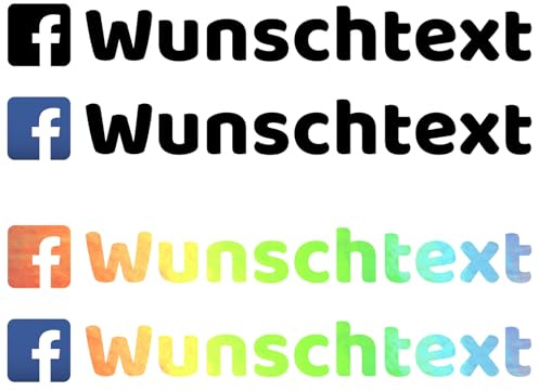 Social Media Sticker personalisiert mit Wunschname Aufkleber mit Benutzername für Auto Fahrrad Motorrad Autoscheibe Fenster Schaufenster Kfz (Facebook)