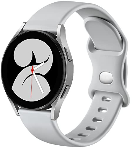Mastten Silikon Armband kompatibel mit Samsung Galaxy Watch 4 5 6 7 Active 2 40mm 44mm, 20mm Sport Band Doppelloch-Schnalle Armbänder für Galaxy Watch FE/4 6 Classic/5 Pro