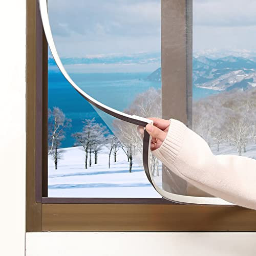 DIY Magnetic Window Insulation kit Transparent film with White Frame Max 56X35 Fits Any Size Smaller