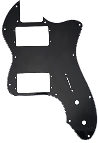 Musiclily Pro 12 Löcher Breite Palette HH Gitarren Schlagbrett Pickguard für USA/Mexico Fender 72 Tele Thinline Style E-Gitarre, 3-lagig Schwarz