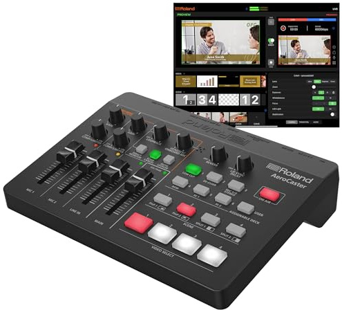 Roland AeroCaster | Portable Livestreaming System | Powerful Wireless Multi-Camera Production Solution | Hardware Controller & Audio Interface | Stream Directly to YouTube, Facebook, Twitch & More