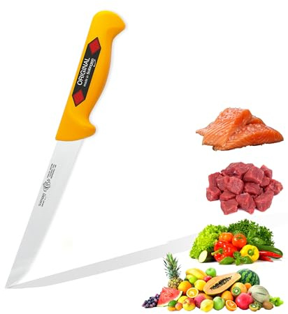EIKASO Solingen Germany Ausbeinmesser gerade breit 18cm aus Molybdänstahl 1.4116 Metzgermesser Schlachtermesser Fleischermesser für Hobby- und Profimetzger für Fleisch Fisch Obst Gemüse