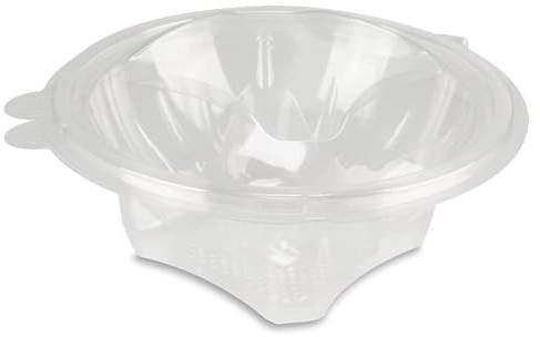 Pro DP 500 Salatboxen Salat Take away Verpackungen Salatschalen 500ml rund klar rPET Recycling stapelbar mit abreißbarem Deckel - Inkl. VerpG in D