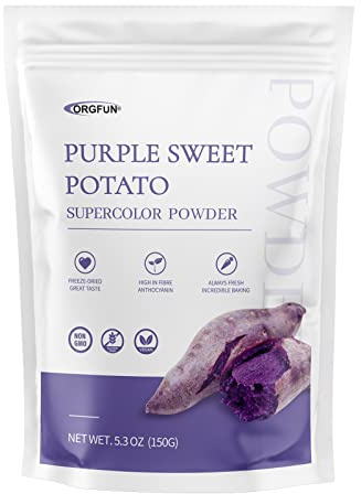 ORGFUN Purple Sweet Potato Powder, 100% Natural Ube (Purple Yam) Powder, Locally Sourced, No Additives Gluten Free 5.3 Oz