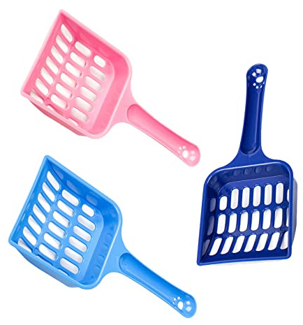 3 Pack Cat Litter Shovels Cat Litter Scoops Plastic Litter Tray Scoops for Pet Litter Food