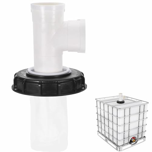 F-form IBC-tanklock med tvättbart nylonfilter för 1 000 liter IBC regnvattentank, IBC-lockfilter, nylon regnvattenfilter 165 mm