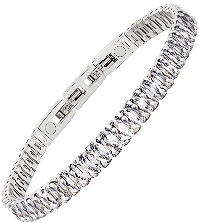 JEROOT Pulsera Magnética de Acero Inoxidable para Mujer - Terapia y Alivio del Dolor - Curativa (Blanco)