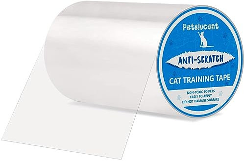 Petslucent Ruban Adhésif Anti-Rayures pour Chat, Protecteur de Meubles de Chat Bande de Formation Anti-Rayures, Protections Double Face pour Tapis, Canapé, Porte (Bleu) (15CM X 300CM)