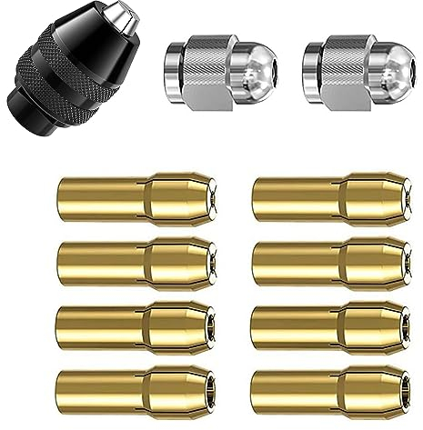11 Piezas Portabrocas Reemplazo 4485 reemplazo 4486 broca sin llave Portabrocas Autoajustable Múltiples Propósitos cambio rápido 0,8-3,2 mm para Dremel herramientas giratorias 300,398,400,3000,4000