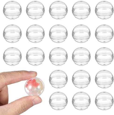 Warmhm 100 Stück 28mm Befüllbare Mini Kapseln: Transparente Plastikkugeln für Kaugummiautomaten - Süßigkeitenautomat Tombola Bälle für DIY Basteln Partygeschenke Ostern Dekoration