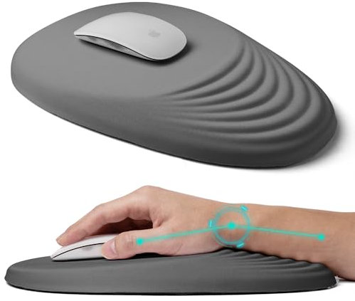 Tapis de souris ergonomique avec repose-poignet, pour soulager les douleurs du canal carpien, tapis de souris en mousse à mémoire de forme avec base antidérapante en polyuréthane, tapis de souris sans