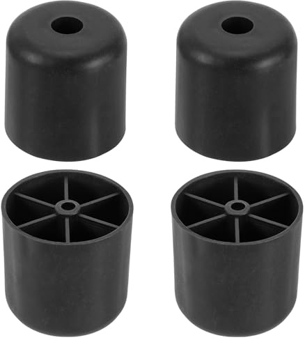 sourcing map Furniture Feet, 2x 2 Round Plastic Furniture Legs Black Base Floor Protector for Sofa Cupboard Table Chair, 4 Pcs