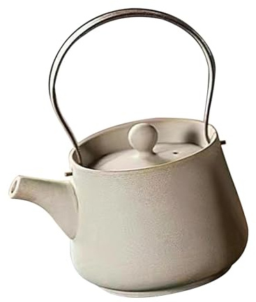 Fenteer Juego de té de cerámica Vintage para el hogar, Tetera Amplia con asa y 2/4/6 Tazas, Set de Regalo Sofisticado para infusiones, fácil de Limpiar, té Caliente y frío.