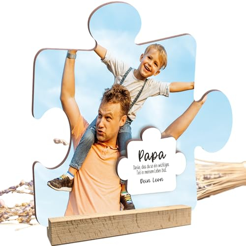 Vatertagsgeschenk - Papa Puzzleteil personalisiert - Holz Foto Geschenk, Vater Geschenk, Geschenke Papa, Geschenk Papa Geburtstag