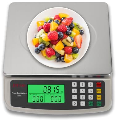 KNSWE Bilancia Cucina Digitale Acciaio Inossidabile 10kg Bilancia Grande Professionale per Alimenti per Pizzeria Panifici e Mense Bilancia Contapezzi Alimentare con Tara Display LCD