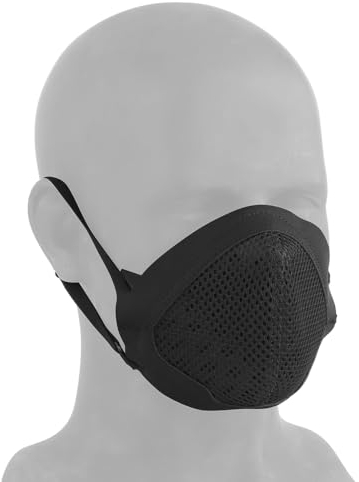 Demi-masque de protection 3D confortable avec support intérieur, coque en silicone, masque tactique pour airsoft/paintball/pistolet BB (noir)