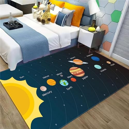 Teppich Läufer Flur Planet Galaxie Universum 3D Küchenläufer Waschbar, Lange Korridor Teppich, Für Flurtreppen Schlafzimmer,Rutschfest Schallschutz Türmatte Mit 180 X 280 Cm - Leicht Zu Reinig -3J0C5D