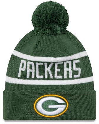 New Era Green Bay Packers NFL American Football Fanmütze Wintermütze Bommel Teamlogo grün - One-Size
