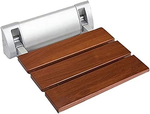 BomDog Klappbarer Duschsitz Für Die Badewanne, Für Senioren Mit Behinderung, Duschsitzstuhl Aus Holz, An Der Wand Montiert, Zusammenklappbarer Badezimmerhocker, Duschhocker/Teak/31.5X32.5Cm