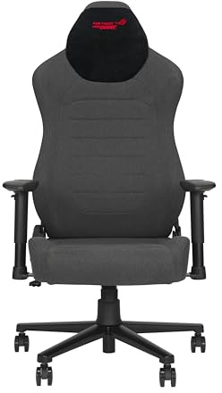 ASUS ROG Aethon Gaming Stuhl Fabric Edition Gaming Stuhl (Gaming Chair mit Vollstahlrahmen, Dual-Density-Sitzpolster, 2D-Armlehnen mit weicher Polsterung, integrierte Lendenwirbelstütze, Schwarz)
