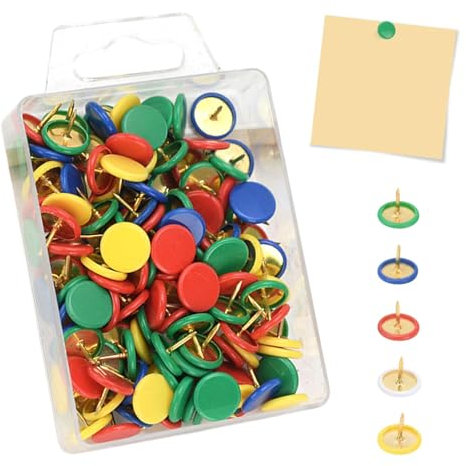 Reißnägel, 500 Stück Reißzwecken bunt, Metall Dekorative Reißzwecke Heftzwecken, runder Bunt Reissnägel für Zuhause, Schule, Büro, Wandbehänge, Pinnwände, Weltkarte, Plakate, Korkwand