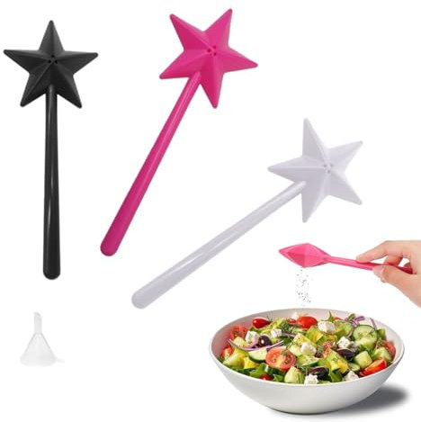 ZEPIQOR 3 Pièces saliere baguette magique, Salière et Poivrière Baguette Magique, Baguette magique Salière et poivrière, Distributeur de Sel et Poivre, pour la Cuisine, Camping, Voyage