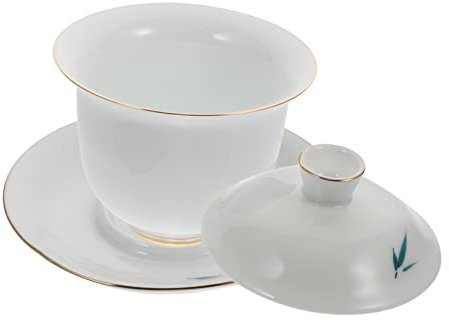 Cabilock Handbemaltes Porzellan Teeservice Mit Deckel Große Keramik Teeschale Chinesisches Tee-zubehör Staubschutz Elegantes Tee Teezeremonie Und Dekoration