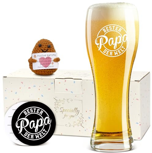 ZIOSINM Regalo para el día del padre para papá, vasos de cerveza para el día del padre, vasos de cerveza de trigo de 0,5 l, con grabado, regalo para hombres