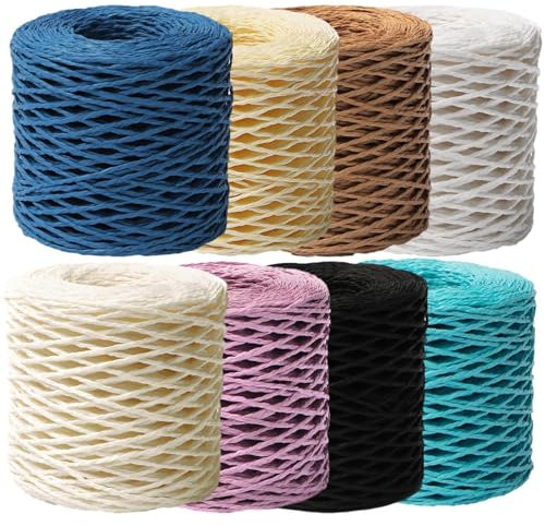 Raphia spago naturale 150 m uncinetto Raphia String nastro di carta per confezioni regalo borse da spiaggia progetti artigianali decorazione fai da te fibra di rafia ecologica