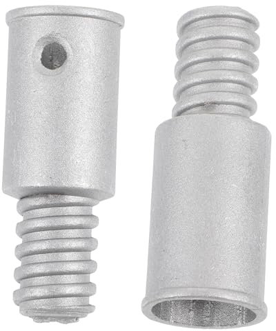 Holibanna 2pcs Metal Threaded Tip Repair Kit for Extension Poles Durable Handle Tips for Broom and Mop Replacement Easy to Install Compatible with Home and Office Cleaning Tools