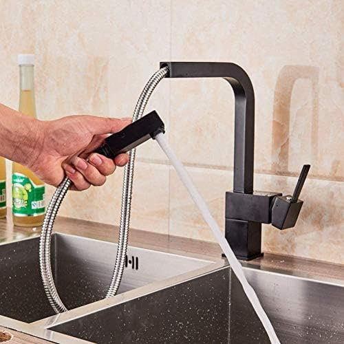 HYSJDMNC Rubinetti Cucina Rubinetto tizio Cucina Rubinetto da Cucina a Nichel Spazzolato meschino Montato Bagno Cucina Cucina Fredda Rubinetto Nero Rubinetto Nero YYuan