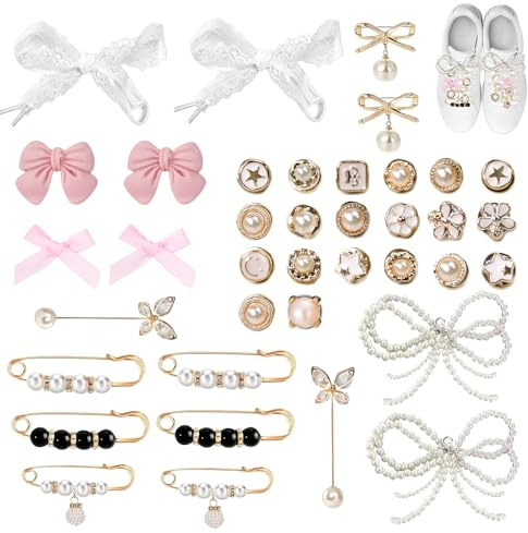 FuxFuis 38 PCS Charms pour Chaussures, Bijoux de Chaussures, Breloques pour Lacets de Chaussures, Décorations pour Chaussures, Sneakers Ornements pour Chaussettes Vêtements