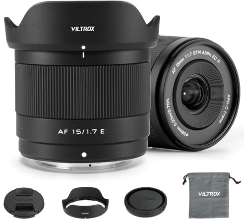 VILTROX 15mm F1.7 Air Lente Autofocus para Sony E Mount Camera Lenses STM APS-C Gran Apertura Gran Angular Lentes Compatible para Sony A6100 A6300 A6400 A6500 A6600 NEX A7 A7I A7R A7S A7SI A9
