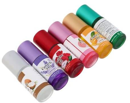 DECOMELODY 6 Piezas Aceite Hidratante para Cutículas con Aplicador Rodillo Nutritivo y Reparador para Uñas Dañadas Fortalecedor y Suavizante Cuidado Diario para Sensible