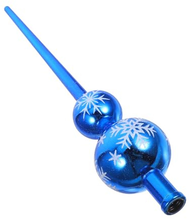 INOOMP Blauer Christbaumspitze Gourd-Form Kunststoff Kugelförmige Weihnachtsbaumspitze Wiederverwendbar Stilvoll Für Weihnachtsbaum Deko Party Festliche Stimmung