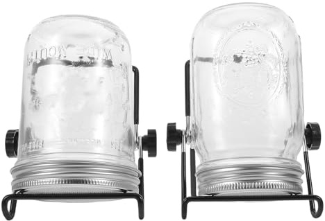 Mipcase Kit de Germination 2 Bocaux Mason 473 ML Acier Inoxydable avec Couvercles Passoire et Support Kit Germoir pour Graines Germées Culture Micro-Pousses à Domicile la Cuisine et