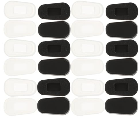 DECOMELODY Plaquettes Nasales Antidérapantes en Silicone pour Lunettes Coussinets de Nez Souples Noirs et Blancs Grand Format 24 Paires Compatible Soleil Confort Solide pour Usage