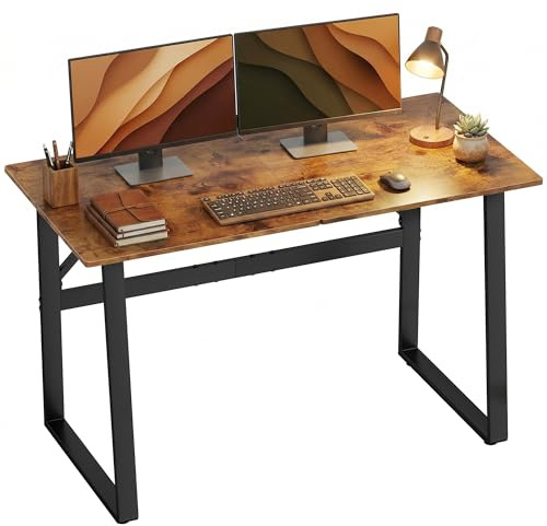 HOMCOM Scrivania per Computer Industriale 120x60x76cm Marrone Rustico