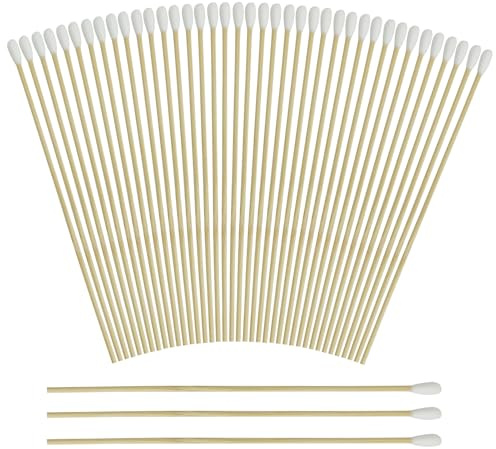 200 bastoncillos de algodón de 15 cm de largo, de madera, cabeza grande para maquillaje, limpieza, pulido, cejas, belleza, uñas