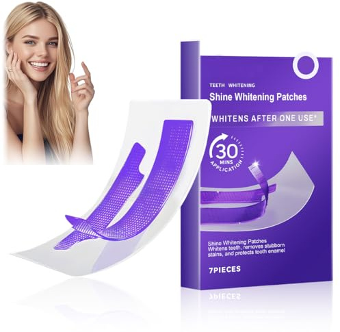 IWIDY Tiras de blanqueamiento de dientes moradas | Suave con el esmalte | Adecuado para dientes sensibles | Resultados RáPidos | Ideal para manchas de café, vino, humo-B