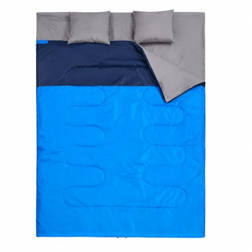 Qianly Doppelschlafsack für Familien, Warmer Schlafsack 2 Personen, wasserdicht, 3, für Camping & Outdoor