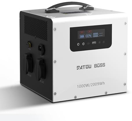 DATOUBOSS 1000W Tragbare Powerstation, 2009Wh LiFePO4 Akku, 1000W (1500W Peak), 30W USB-C PD Schnellladen, USB-C/AC/DC, Solarladung, USV-Funktion für Zuhause, Notstrom & Camping