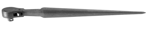Klein Tools 3238 Ratcheting Wrench, Construction Spud Wrench, 1/2-Inch Drive, Forged From Alloy Steel, Corrosion Resistant Black Finish, 15-Inch