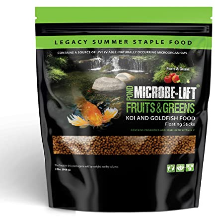 MICROBE-LIFT MLLFGMD Fruits and Greens Floating Fish Food Sticks for Ponds, Water Gardens, and Fountains, Safe for Live Goldfish and Koi, 2 Pounds